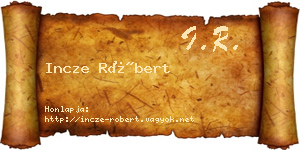 Incze Róbert névjegykártya